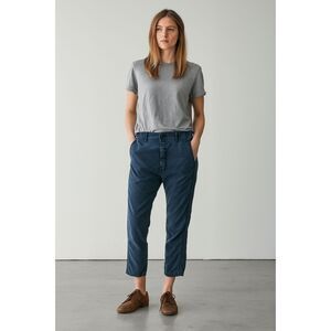 The Great. Gray Slouchy Cotton Linen Trousers Pants   Women's Size 0